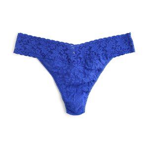 NWT Hanky Panky Signature Lace Original Rise Thong Blue Sea, OS